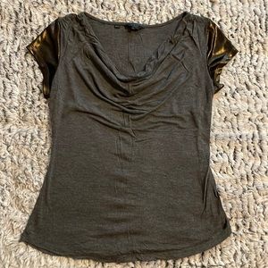 Guess cowl neck Bronze Gold metallic Blouse